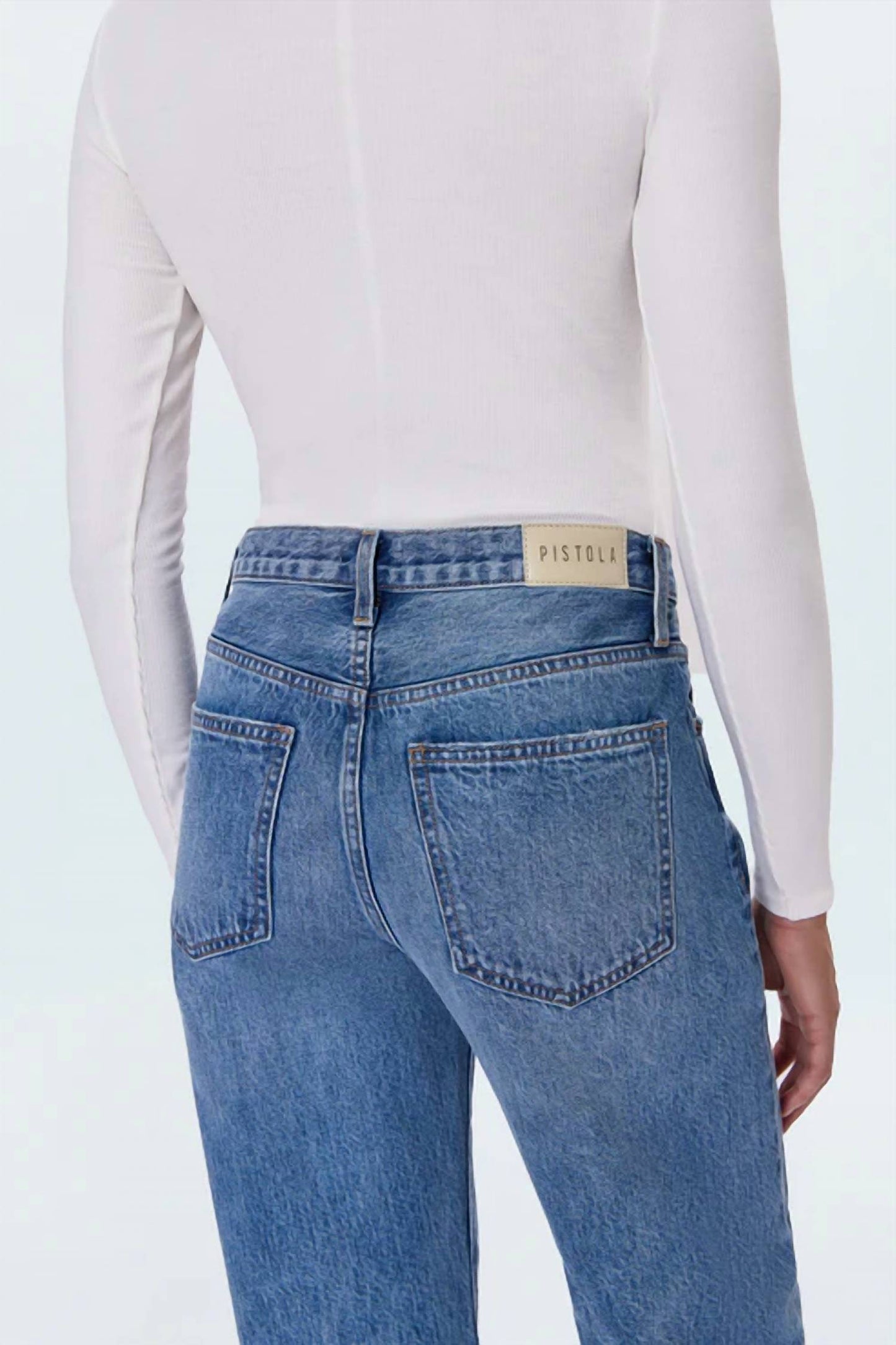 Pistola - Lexi Mid Rise Bowed Straight Jean