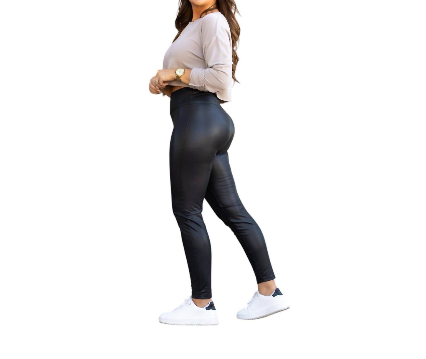 Julia Rose - Farrah High-Waisted Faux Leather Leggings