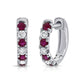 Diana M Jewels - 0.14ct Diamond And 8 Rubbies Huggie Earrings