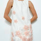 Ina - Sleeveless Floral Applique A-line Dress
