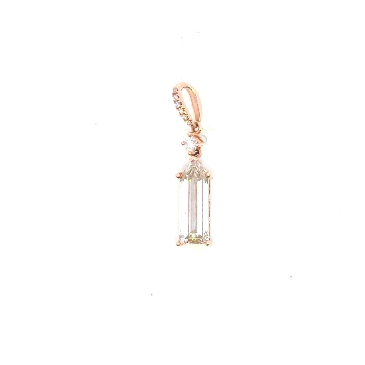 Aamiaa - 1.31 Carat Natural Diamond Emerald Cut Drop Pendant