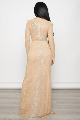 Banjul - Rhinestone Fishnet Maxi Dress