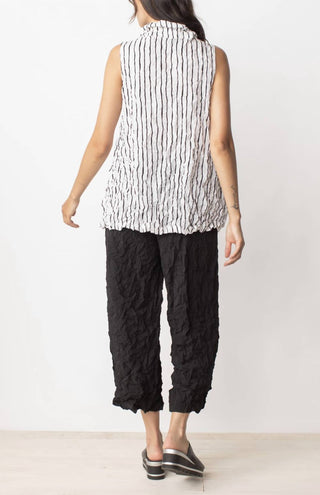 Liv By Habitat - Túnica com gola dividida em crepe da China franzido