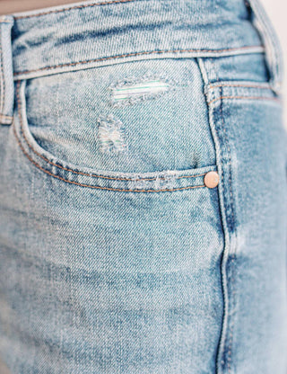 Judy Blue - Calça Jeans Reta Magic Destroyed Rígida de Cintura Alta