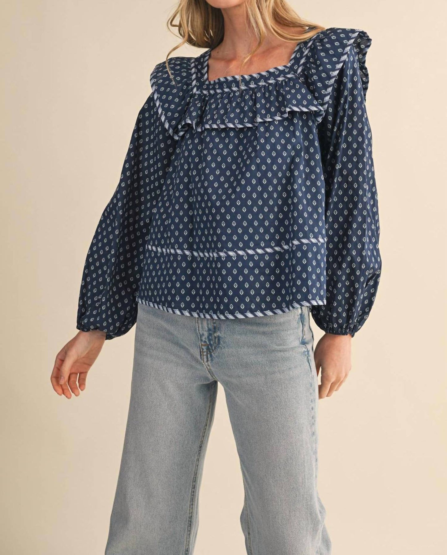 &Merci - Baby Doll Square Neck Blouse