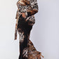 The Curve La - Plus Size Knit Long Sleeve Shirt Top And Wide Leg Pants Set
