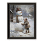 The Finishing Touch on the Snowman Framed Wall Art by Jo Moulton
