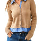 Aaron & Amber - Cable Mixed Media Cardigan