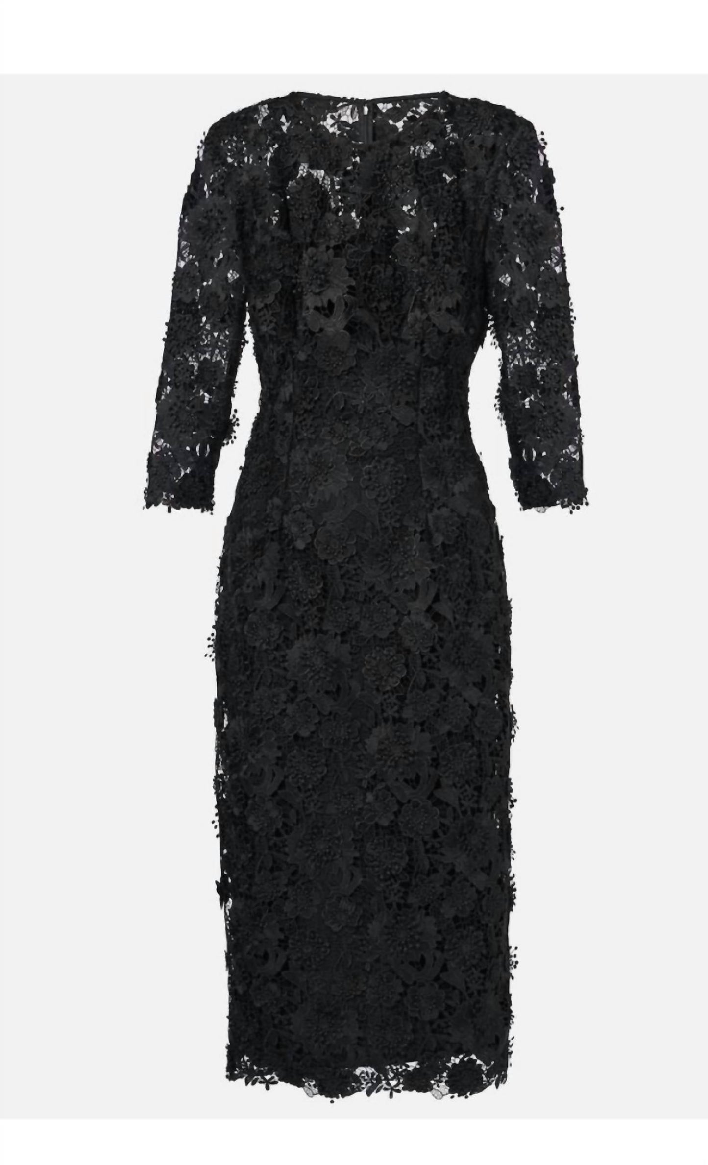 Carolina Herrera - Crewneck Lace Midi Dress