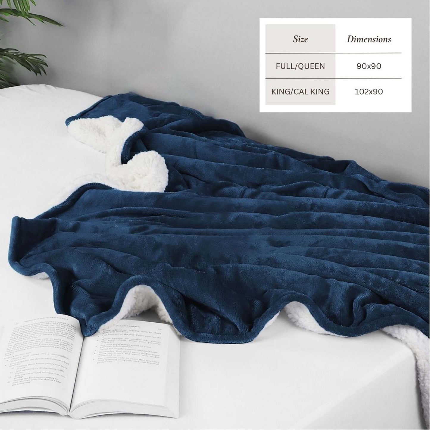 Velvet Plush Sherpa Bed Blanket - Sherpa Fleece Collection