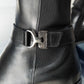 Nerogiardini - Women's Leather Stretch Buckle Knee Boots