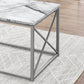 3-Piece Contemporary Living Room Table Set with Marble Look Finish