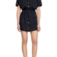 sandro Julienne Linen Blend Shirtdress in Black  Size 6 Us
