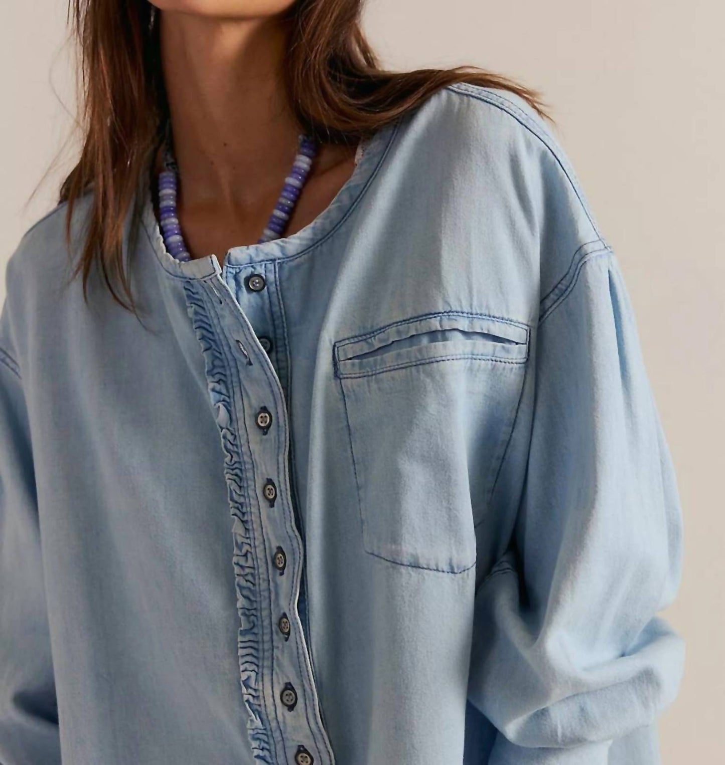 Free People - Denim Dreaming Pullover