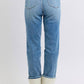 Judy Blue - High Waist Shearling Cuff Straight Leg Jeans