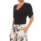 Karen Kane - Ribbed Twist Sleeve V-Neck Top