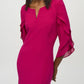 Joseph Ribkoff - Ruffled Chiffon Sleeves Sheath Dress