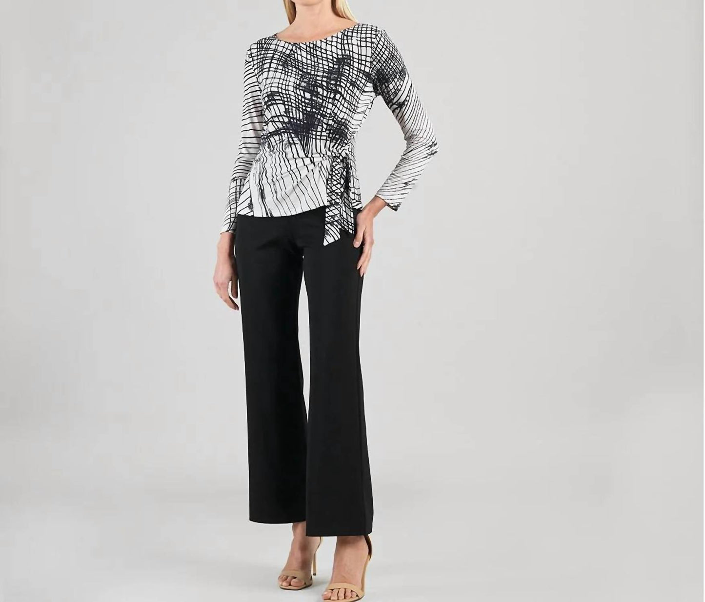Clara Sunwoo - Geo Web Lines Side Tie Waist Top