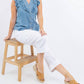 Paparazzi - Tencel Denim Ruffle Front Sleeveless Shirt