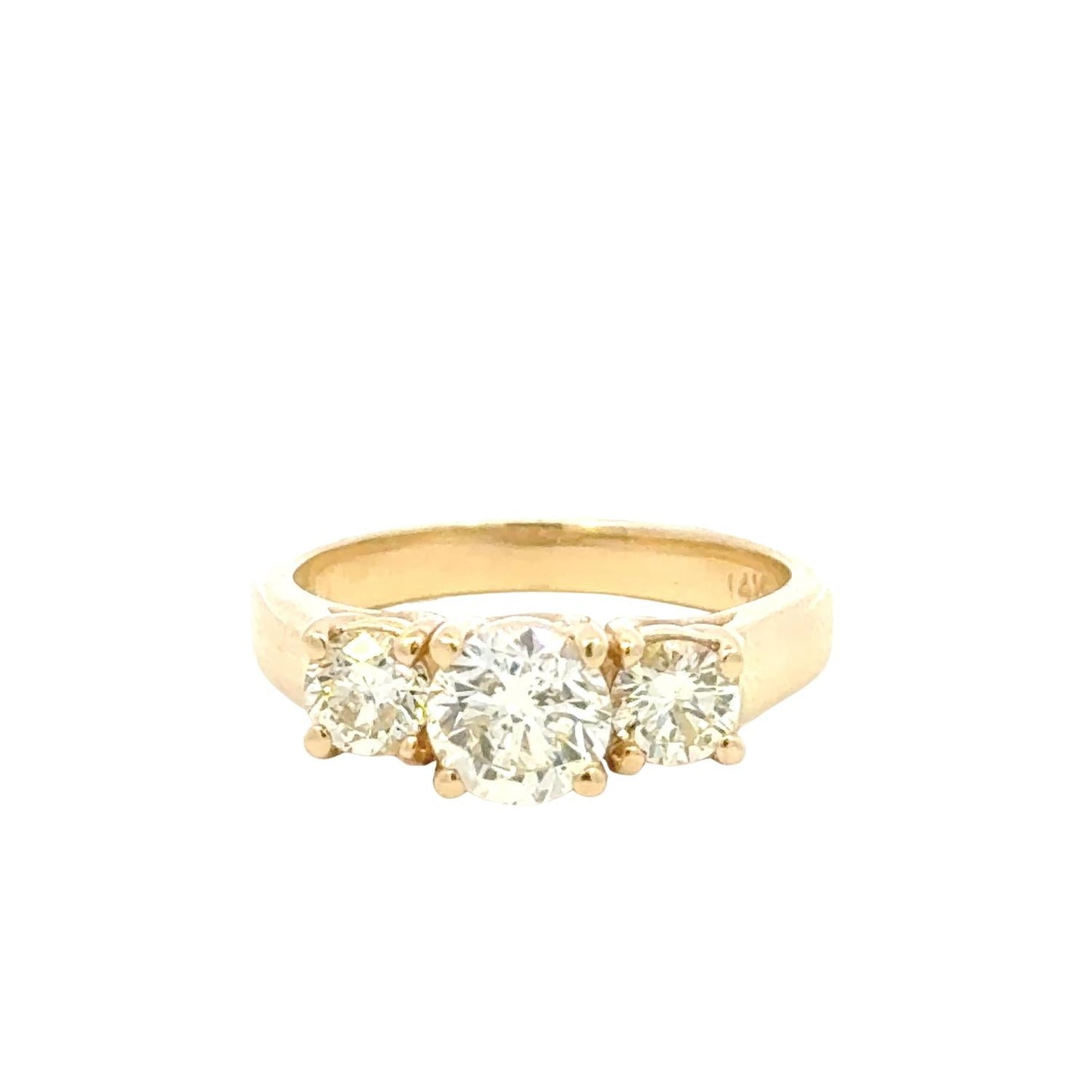 Aamiaa - 1.66 Carat Natural Diamond Three-stone Ring - Size 6.5