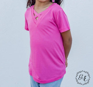 Southern Grace - Girl's Tangled V-Neck Basics Top