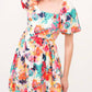 And The Why - Square Neck Puff Sleeve Floral Dress