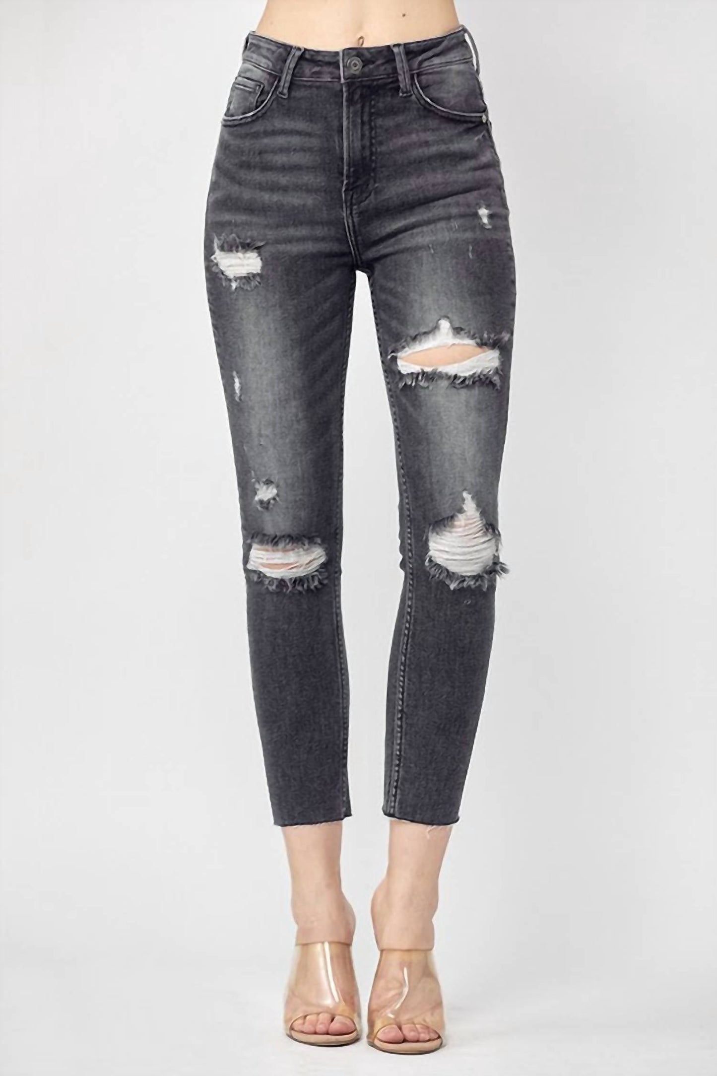 Risen - Olivia High Rise Distressed Skinny Jeans