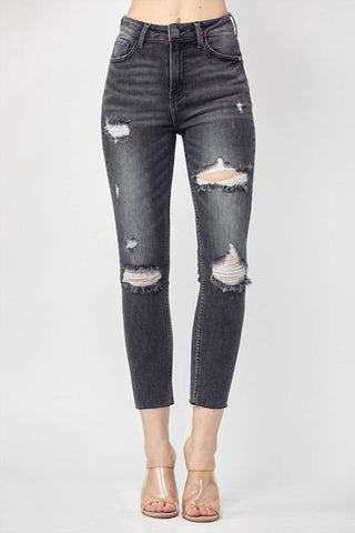 Risen - Olivia High Rise Distressed Skinny Jeans