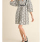 Jodifl - Floral Sketch Geometric Print Dress