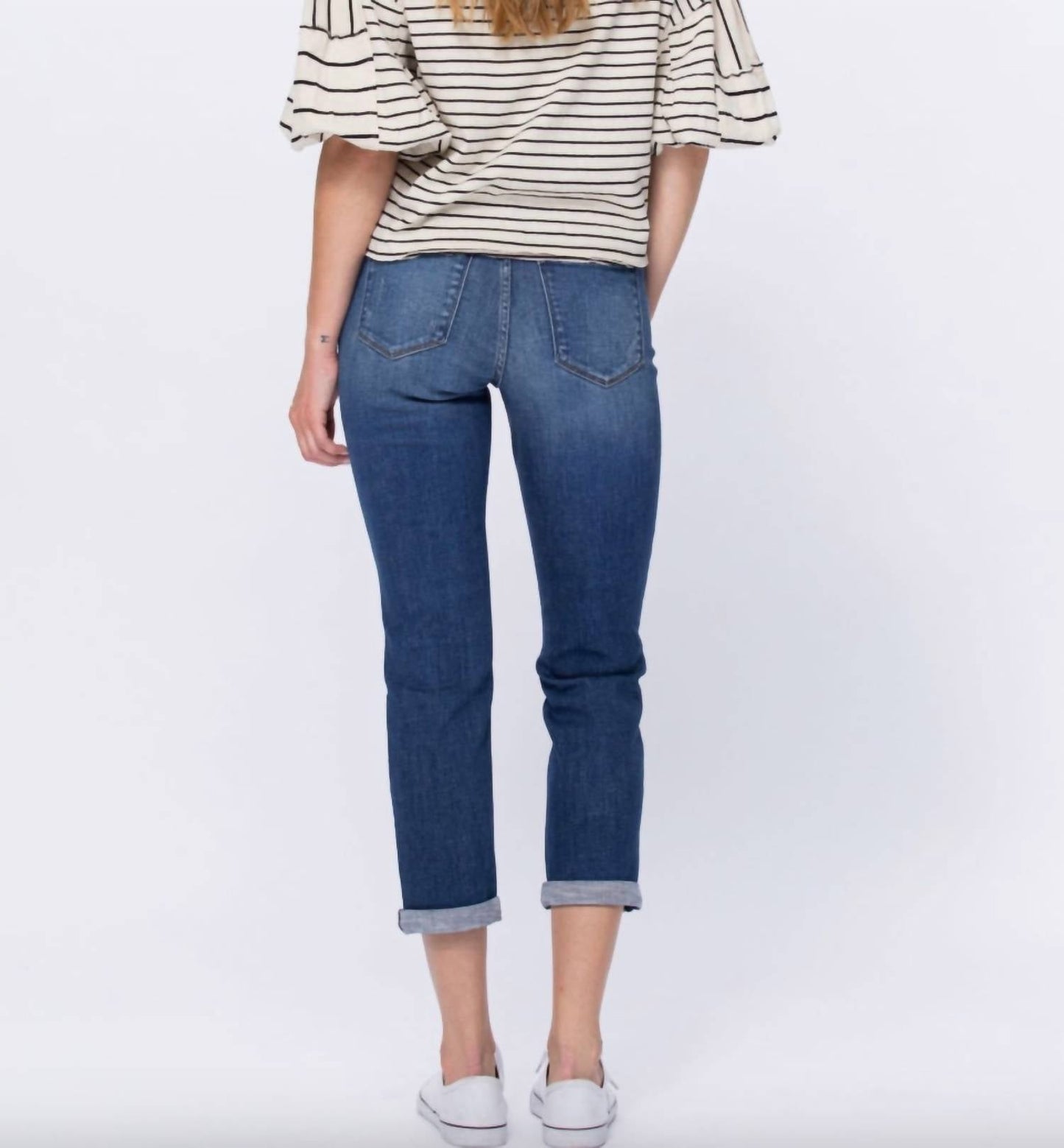 Judy Blue - Thermal Patch Boyfriend Jeans