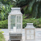 Wooden Candle Lantern Decorative Hurricane Holder - Ivory