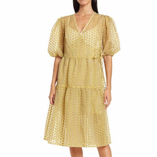 Topshop - Vestido envelope falso com mangas bufantes e estampa Daisy