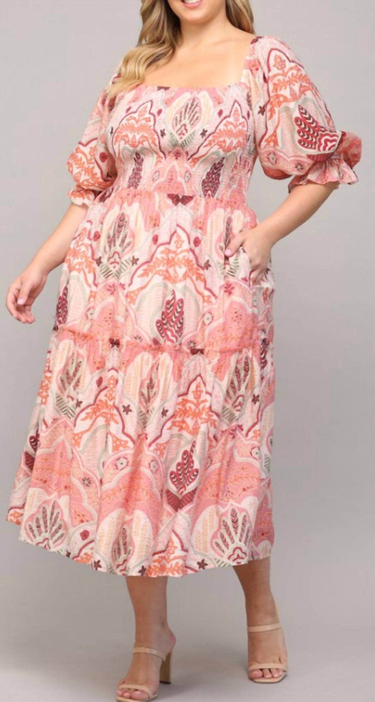 Fate - Printed Elastic Waist Dress