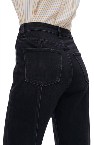 Bayeas - Seamed High Waist Wide Leg Jeans