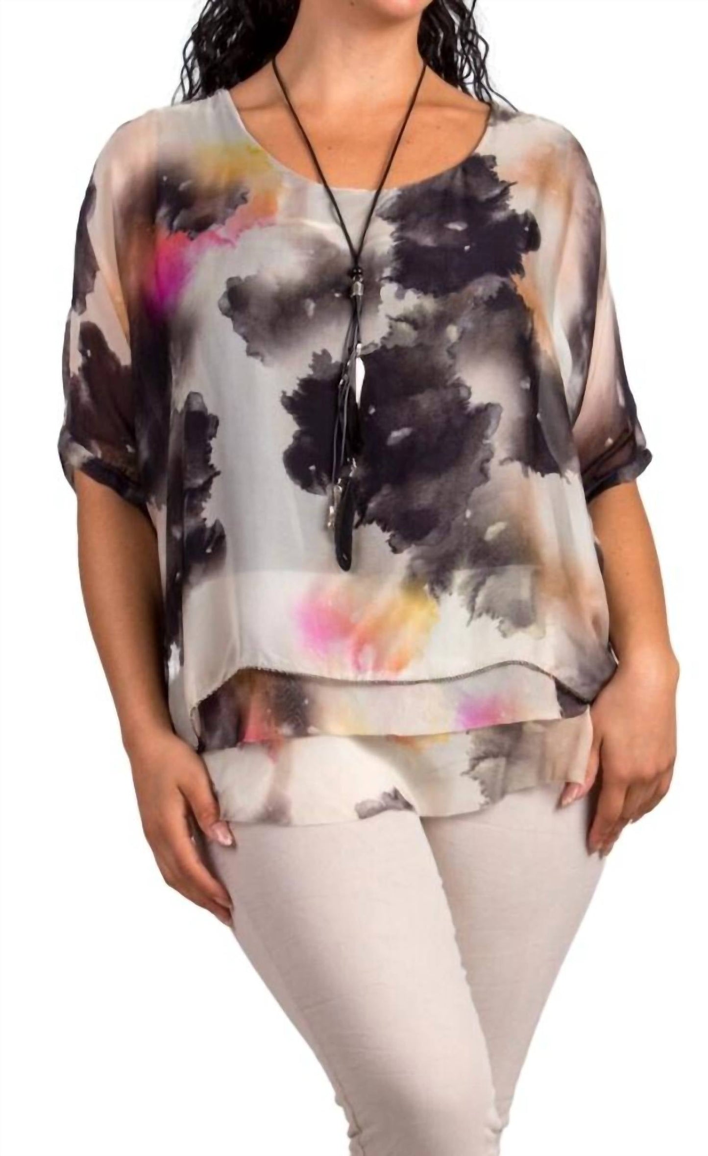 Gigi Moda - Carmelina Watercolor Silk Kaftan