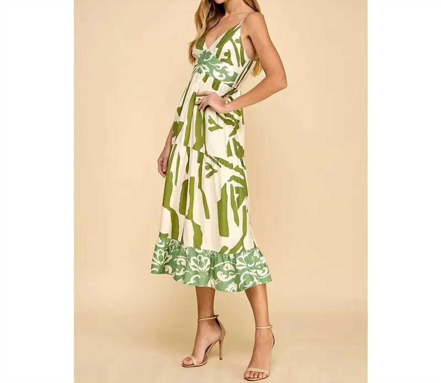Tcec - Abstract Print Midi Dress