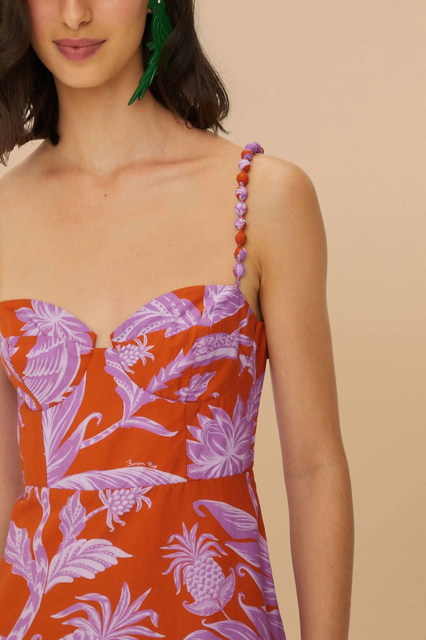 Farm Rio - Mixed Tropical Swing Sleeveless Midi Dress