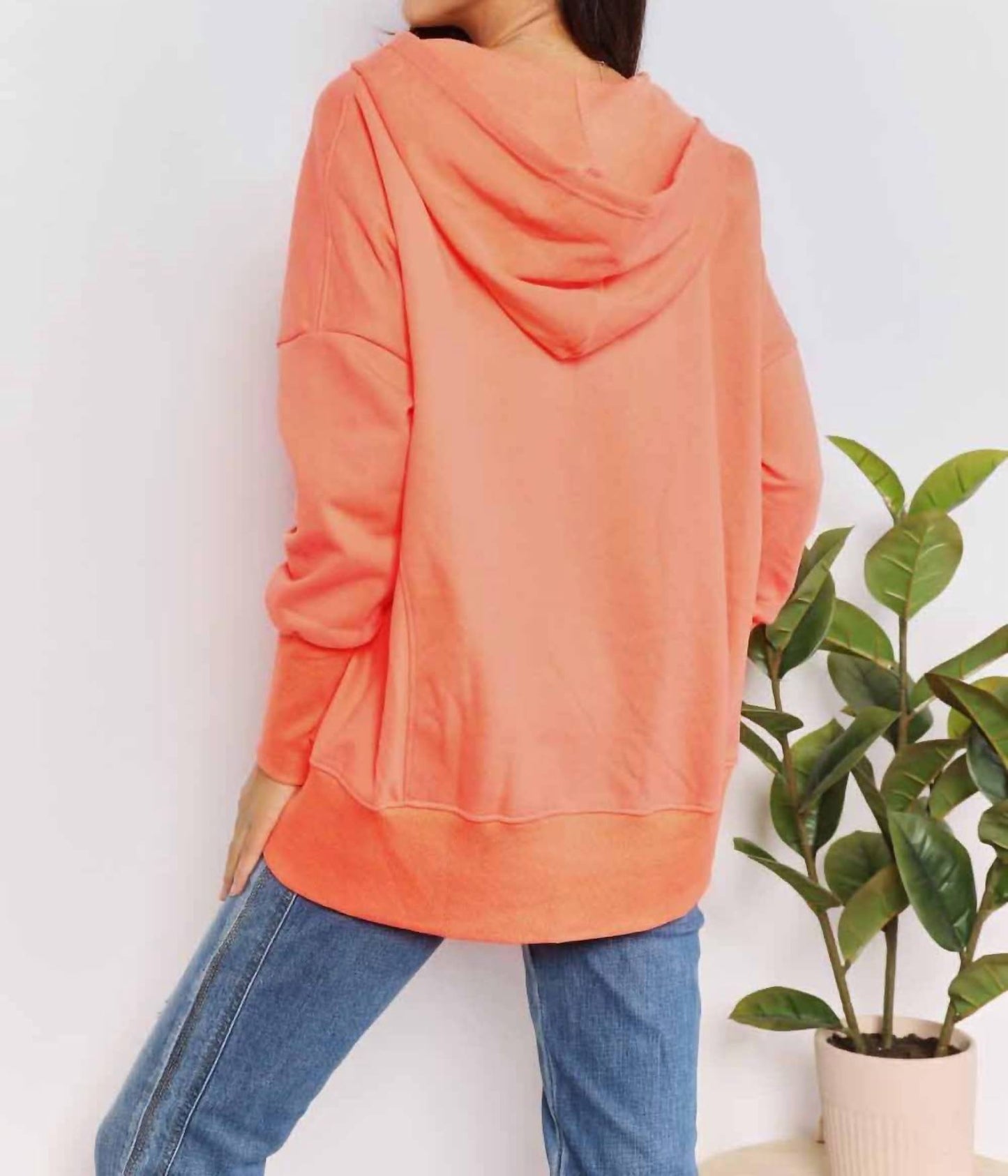 Double Take - Quarter-snap Dropped Shoulder Hoodie