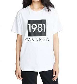 Calvin Klein - Camiseta de gola redonda de algodão Bold 1981