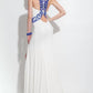 Rachel Allan - Beaded Jersey Prom Gown With High Slit