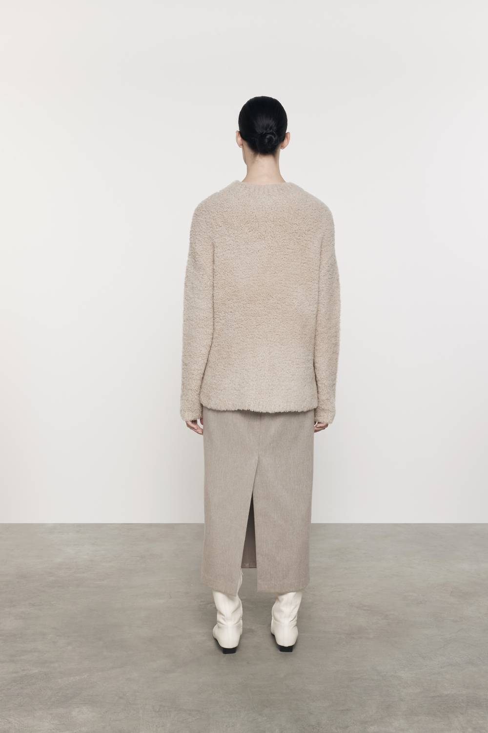 Enza Costa - WOOL FEATHER OVERSIZED CREW TOP
