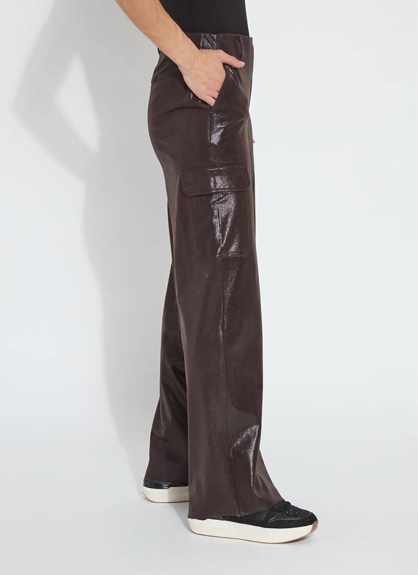 Lysse - Callie Patent Foil Vegan Suede Pants