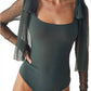 Free People - Tongue Tied Mesh Detail Bodysuit