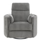 Sagen Charcoal Chenille Glider Recliner with Swivel