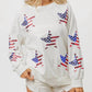 Trendsi - BiBi American Flag Sequin Star Sweatshirt