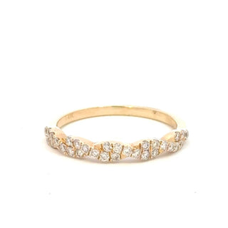 Aamiaa - 0.35 Carat Natural Diamond Cluster Twist Band Ring