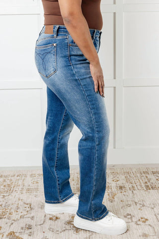 Judy Blue - Calça Jeans Térmica Reta com Lavagem Vintage