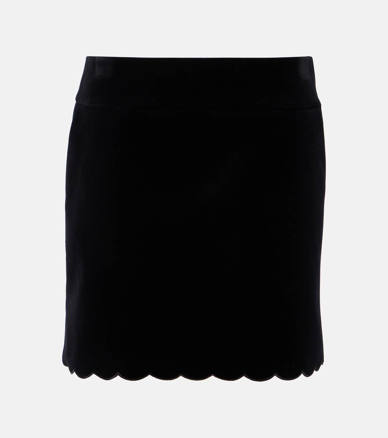 Chloe - Velvet Scalloped Mini Skirt