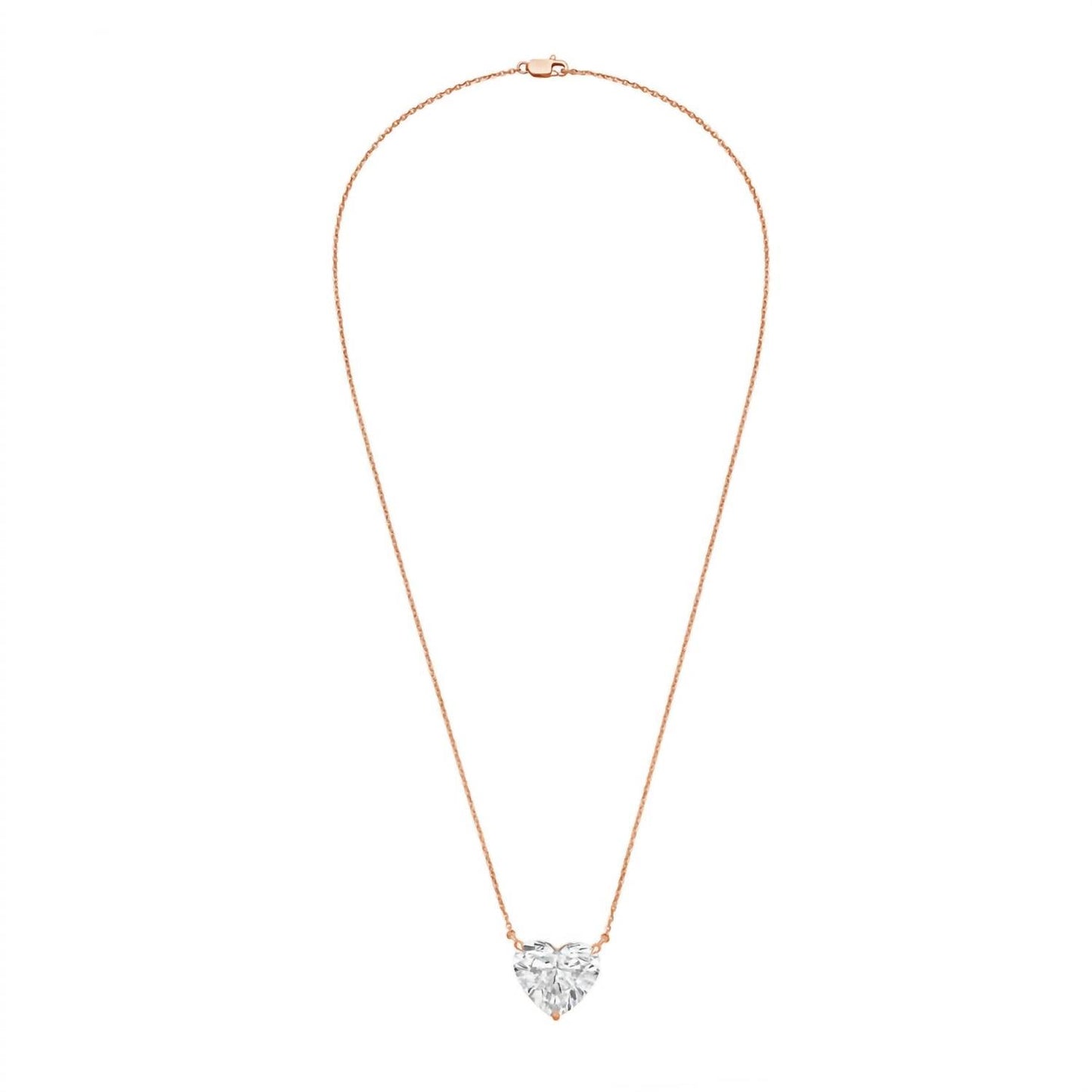Diana M Jewels - 14kt 3.00 Cts Lab Grown Diamond Solitaire Pendant Necklace