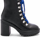 Steve Madden - Women's Leather Stacked Heel Platform Hiker Lace Up Side Zip Bootie